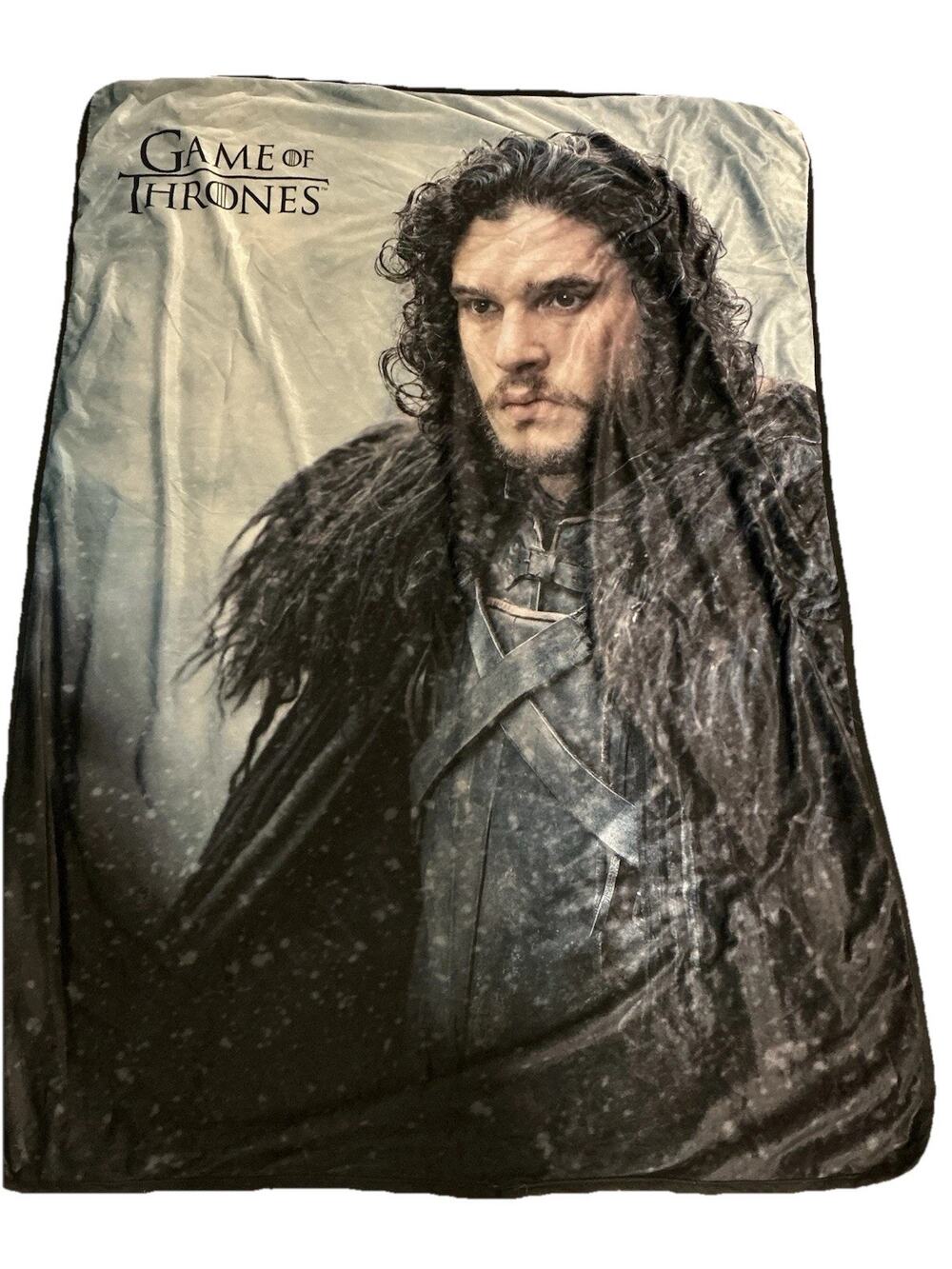 Game of Thrones Jon Snow Throw Blanket Black/Gray Print Official Licensed RARE